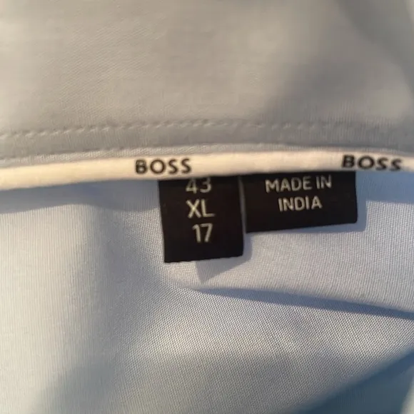 Hugo Boss Hank Kent Blue Long Sleeve Dress Shirt