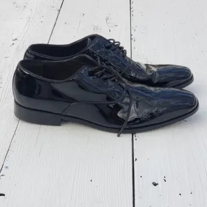 Hugo Boss Mens Black Patent Leather Lace Up Oxford Shoes Sz US 7 EU 39