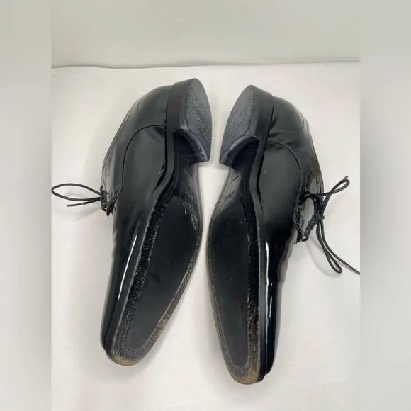 Hugo Boss Men’s Black PATENT-LEATHER OXFORD SHOES WITH LOGO Sz 7.5 retail 599