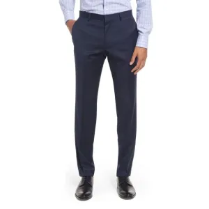 HUGO BOSS Mens Navy Flat Front, Slim Fit Suit Separate 36R