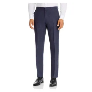 HUGO BOSS Mens Navy Stretch, Tapered, Extra Slim Fit Pants 36R