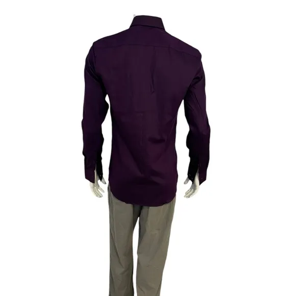 Hugo Boss Mens Purple Slim Fit Dress Shirt