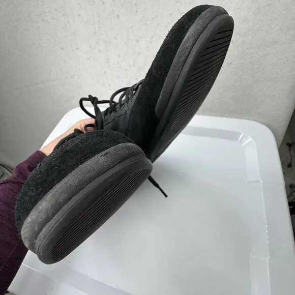 Hugo BOSS Men's Saturn Sneakers All Black Leather Low Top Shoes Sz 44 / US 11‎