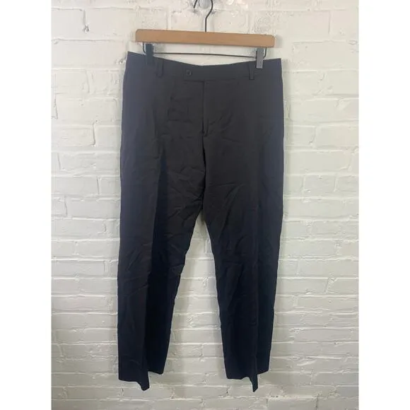Hugo Boss Men's Straight Leg Extra-Slim Fit Dress Pants Black Size 32R
