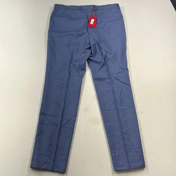 Hugo‎ Boss Slim-Fit Dress Pants Mens 38 x 33 Bright Blue Wool $198