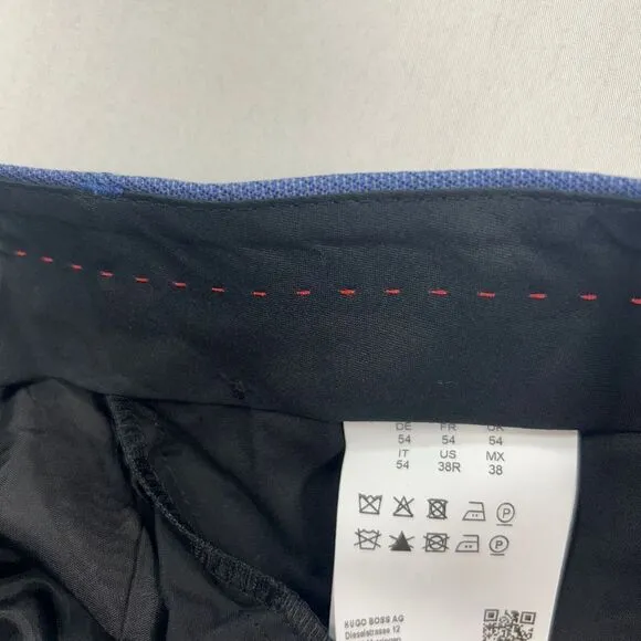 Hugo‎ Boss Slim-Fit Dress Pants Mens 38 x 33 Bright Blue Wool $198