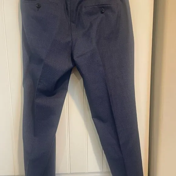 Hugo Boss Slim Fit Dress Pants Navy Microcheck 32R