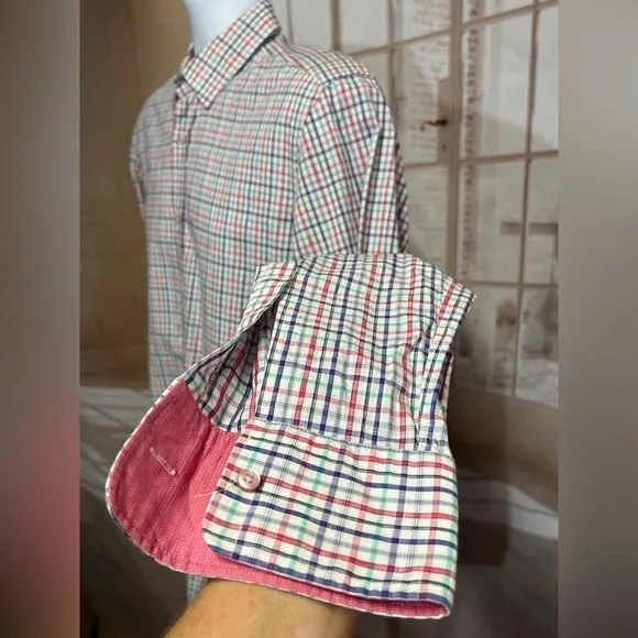 HUGO BOSS Slim Fit long sleeve plaid button down shirt size‎ M