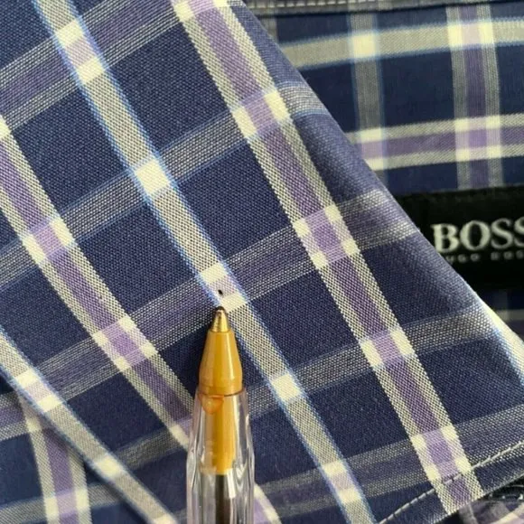 Hugo‎ Boss Slim Fit Navy Blue with Purple Dress