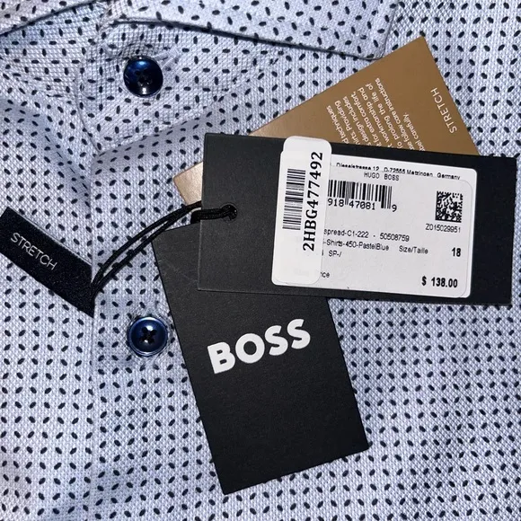 Hugo Boss slim fit printed dress shirt