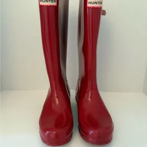 Hunter Boots Kids Waterproof Ruber Rain Red Size 4 Boys /5 Girls