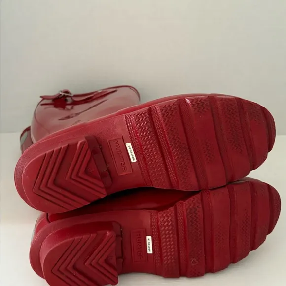 Hunter Boots Kids Waterproof Ruber Rain Red Size 4 Boys /5 Girls