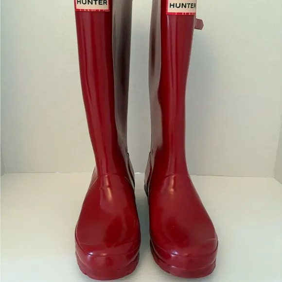 Hunter Boots Kids Waterproof Ruber Rain Red Size 4 Boys /5 Girls