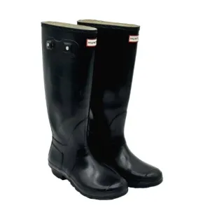Hunter Original Gloss Tall Rain Boots Womens 9 Mens 8 Black Waterproof Outdoor