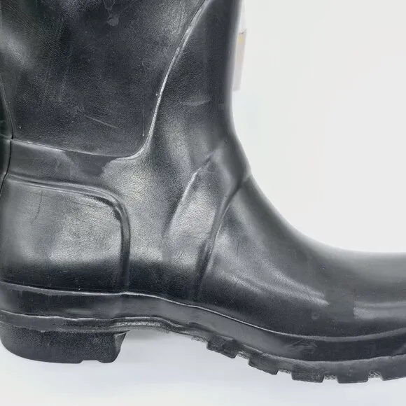 Hunter Original Gloss Tall Rain Boots Womens 9 Mens 8 Black Waterproof Outdoor