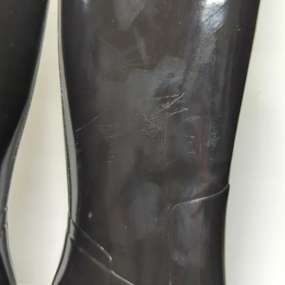 Hunter original refined mid wedge gloss tall rain boots women's size 8 EU 39