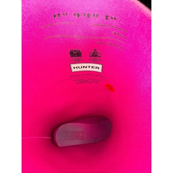 Hunter Pink Original Gloss Waterproof Rain Boots Kids Size 3B/4G