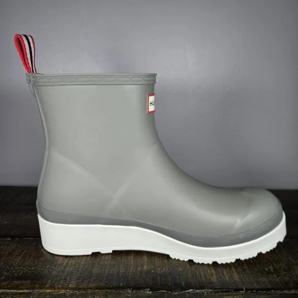 Hunter Play Boots Short Womens Size 8 Rain Boots Original Waterproof Gray