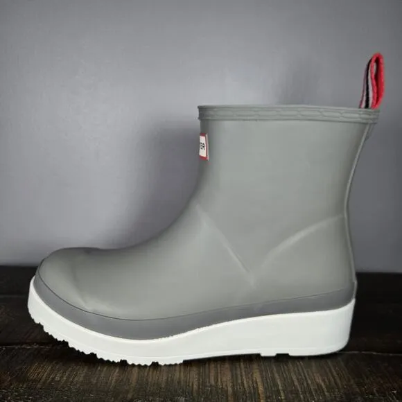Hunter Play Boots Short Womens Size 8 Rain Boots Original Waterproof Gray