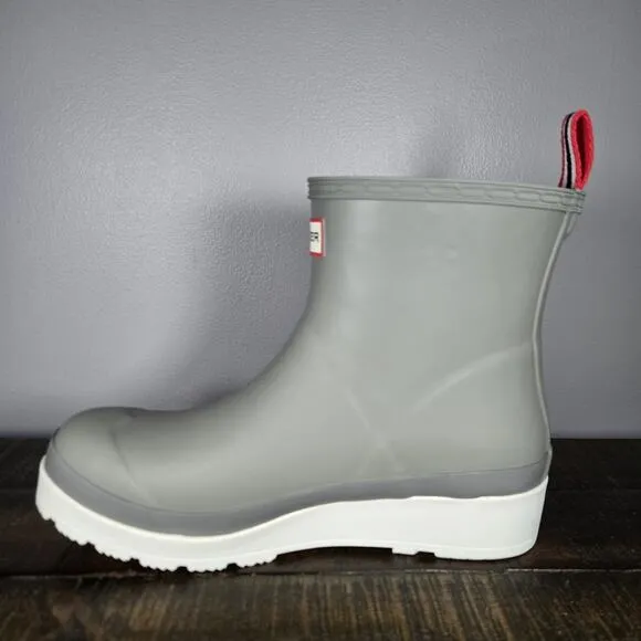 Hunter Play Boots Short Womens Size 8 Rain Boots Original Waterproof Gray