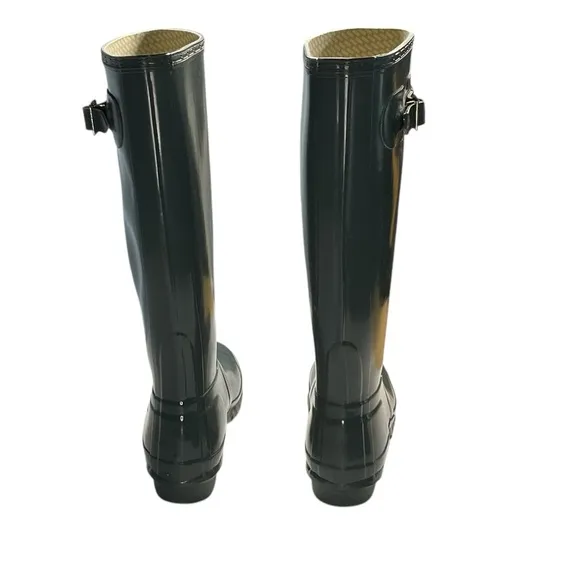 Hunter Women’s Original Tall Gloss Gray Rain Boots Size 6
