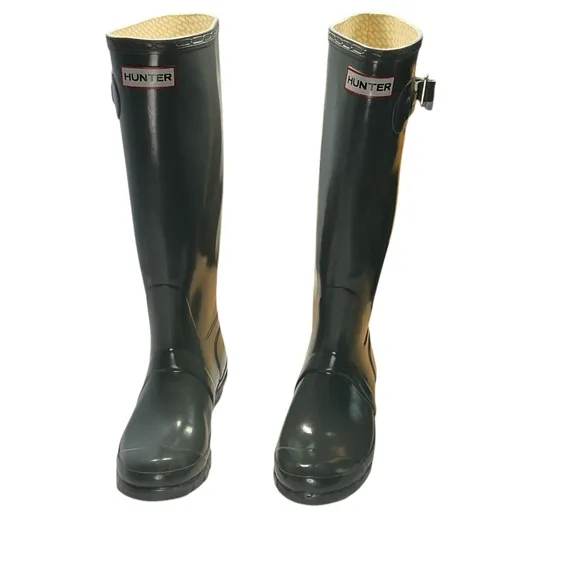 Hunter Women’s Original Tall Gloss Gray Rain Boots Size 6