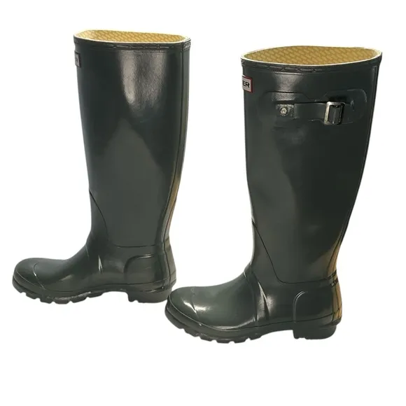 Hunter Women’s Original Tall Gloss Gray Rain Boots Size 6