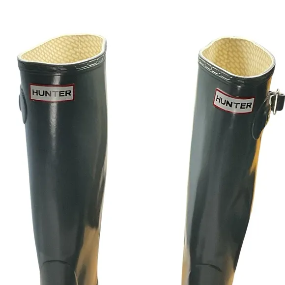 Hunter Women’s Original Tall Gloss Gray Rain Boots Size 6