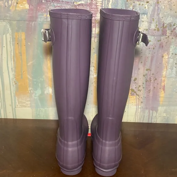Hunter Womens Original Tall PURPLE URCHIN (PRO) waterproof boots size 7 NWT