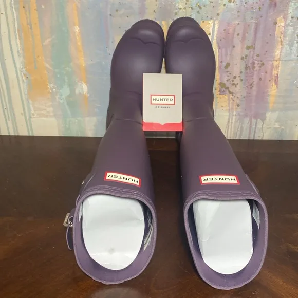 Hunter Womens Original Tall PURPLE URCHIN (PRO) waterproof boots size 7 NWT