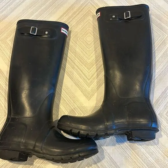 Hunter Women's Original Tall Rain Black Boots - Size 8