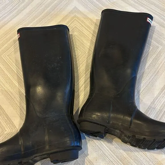 Hunter Women's Original Tall Rain Black Boots - Size 8