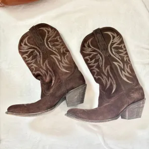 Idyllwind Boots Brown Suede Embroidered Distressed Boho Cowgirl Boots Size‎ 11