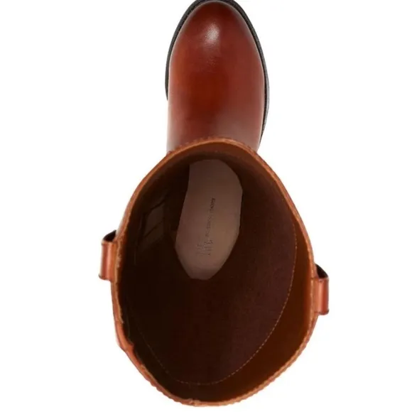 I.N.C. INTERNATIONAL CONCEPTS Fawne Ryder Leather Boots  COGNAC SZ 9
