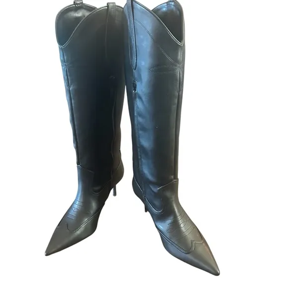 I.N.C. International Concepts Hayleigh Mid-Heel Cowboy Boots Size 9.5