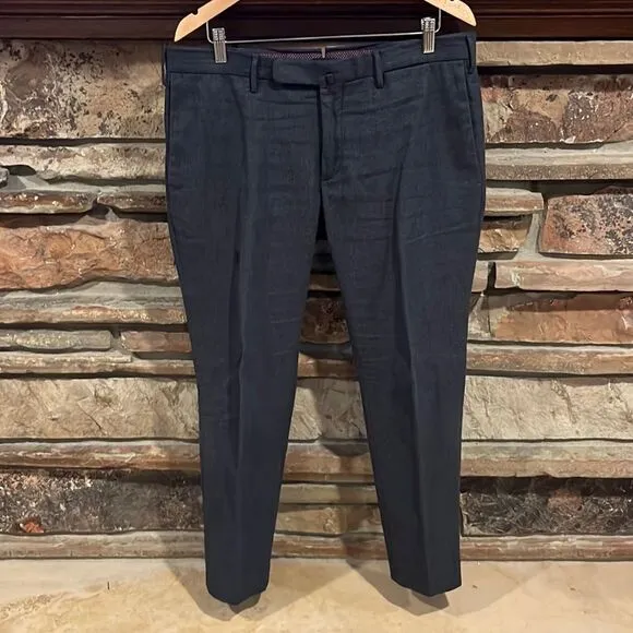 Incotex Cloud Cotton Grey Skin Fit Pattern 82 Flat Front Dress Pants