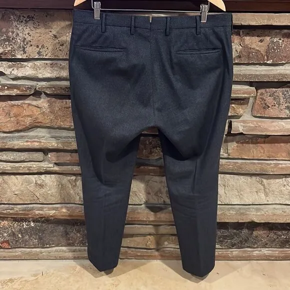 Incotex Cloud Cotton Grey Skin Fit Pattern 82 Flat Front Dress Pants