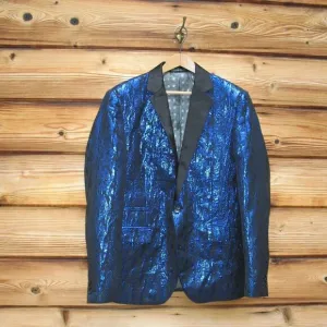 INSERCH Metallic Formal Slim Fit Tuxedo Dress Jacket Blazer