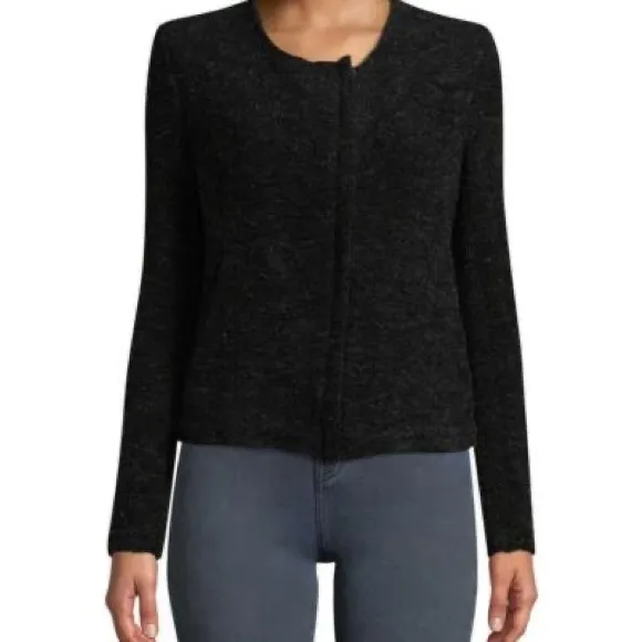 IRO Teny Bouclé Knit Sweater Cardigan Blazer Moto Jacket NWT 36/4