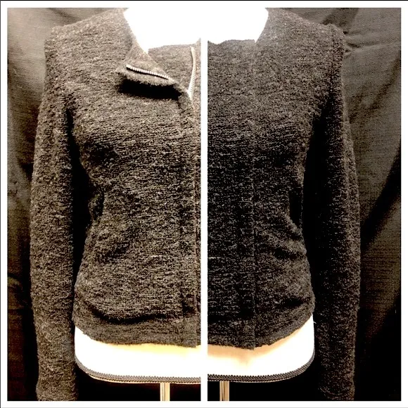 IRO Teny Bouclé Knit Sweater Cardigan Blazer Moto Jacket NWT 36/4
