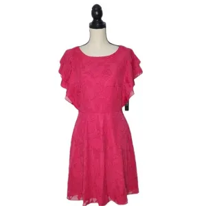 isaac Mizrahi IMNYC Raspberry Frills fit flare dress sz 6 NWT