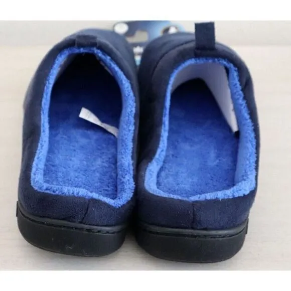 Isotoner A92509 Men Sz L (9.5-10.5) Navy Blue Jared Memory Foam Moc Slippers