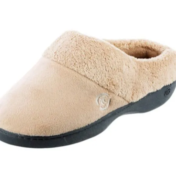 isotoner Women's Cozy Terry Hoodback Clog Slipper with Soft Memory Foam