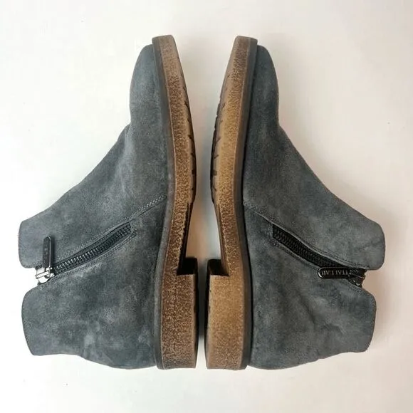 Italeau Waterproof Foliana Booties Suede Ankle Boots Gray Sz 5.5