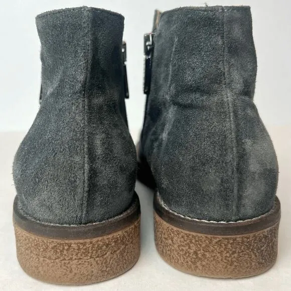 Italeau Waterproof Foliana Booties Suede Ankle Boots Gray Sz 5.5