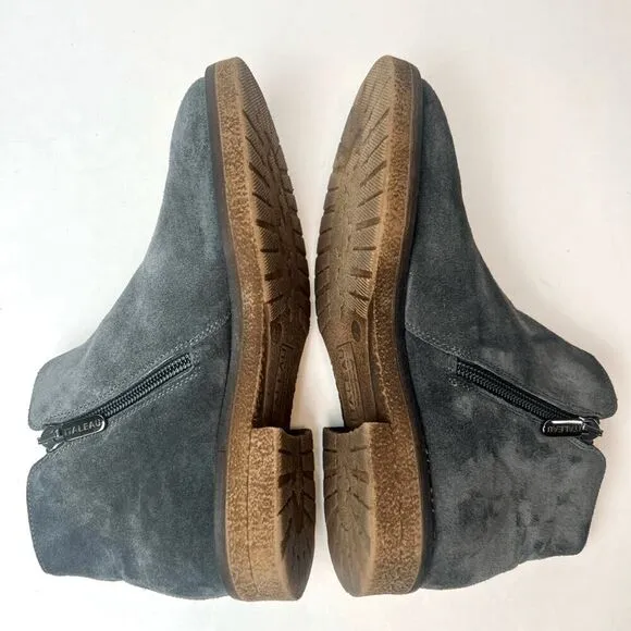 Italeau Waterproof Foliana Booties Suede Ankle Boots Gray Sz 5.5