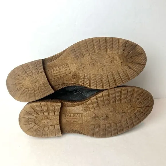 Italeau Waterproof Foliana Booties Suede Ankle Boots Gray Sz 5.5
