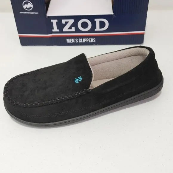 IZOD Moccasin Outdoor / Indoor Slippers, Warm Soft Classic Slip-On, Men's