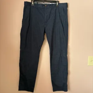 J. Crew 36x30 Blue Dress Pants Flat Front Slim Fit Straight Leg