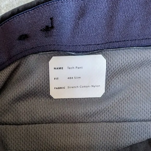 J. Crew 484 Slim-Fit Tech Pant For Men size 33W 32L